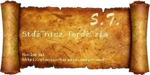 Stánicz Terézia névjegykártya